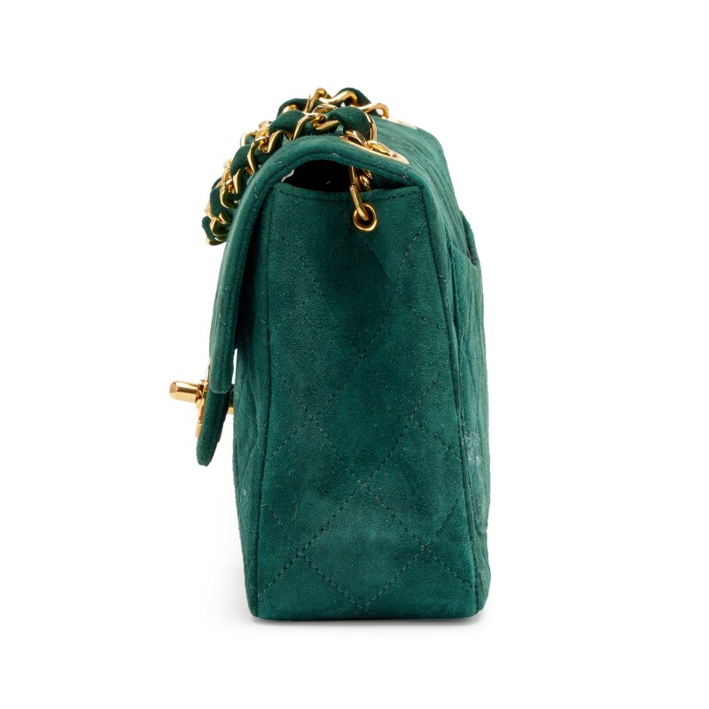 Chanel Vintage Mini Square Flap – Emerald Suede - Görsel 3