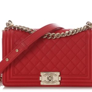 Chanel Medium Boy Bag – Red Quilted Caviar